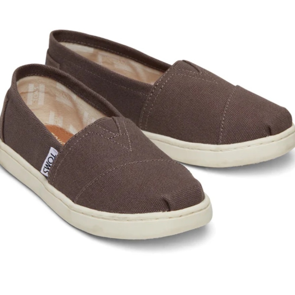 Toms Kids Alpargata Brown Loafers Comfortable Slip-Ons Size 1